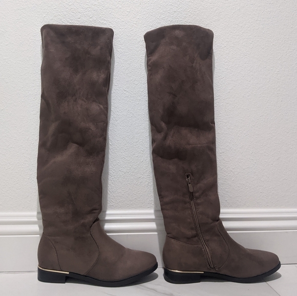 Over the knee suede boots. 7.5, worn once. - Picture 1 of 5